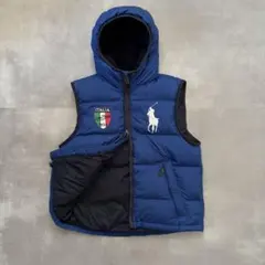 90s Polo by Ralph Lauren ダウンベスト　ビッグポニー　青
