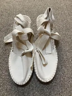 H&M 編み上げ ウェッジサンダル 厚底 37（約23.5〜24cm）