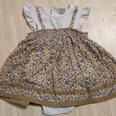 petit main フラワープリント ワンピース 80cm
