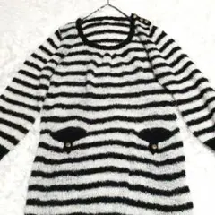 【アースミュージックアンドエコロジー】長袖ニット ポケット付き ボーダー