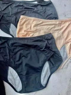 メッシュハイウエストサニタリーショーツ3枚セット　2XL 黒　ベージュ