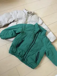 アイボリー・グリーンダウンコートセット