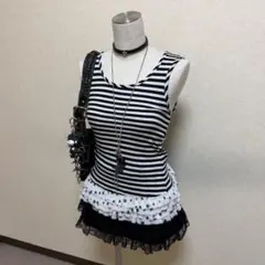 y2k 平成 axes femme リボンドットカットソー 森ガール 姫カジ水玉