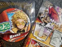 ヒロアカ 名場面ジオラマフィギュア バースデイ缶バッジ　ホークス