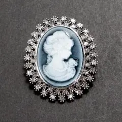 ブローチ（カメオ）アンティーク風　ラインストーン ①　新品