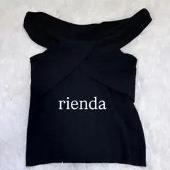 rienda オフショルダーニット F ブラック 肩紐 クロスデザイン y2k'のサムネイル