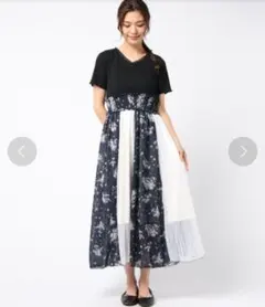 アクシーズファム 切替えスカートドッキングワンピース