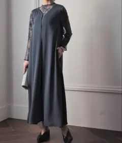 epic dayパーティードレス ダークカーキ LL 結婚式