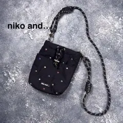 美品niko and... ショルダーバッグ サコッシュ 巾着 ブラック
