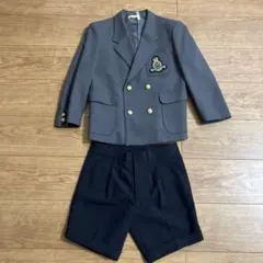 グレー ダブルブレスト ジャケット 130ネイビーパンツ 120セット