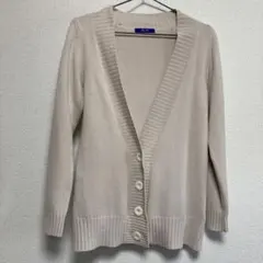 ロングカーディガン　ニット　レディース　アクリル　ベージュ