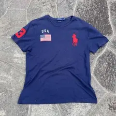 polo ralph lauren ビッグポニー tシャツ ナス紺 y2k