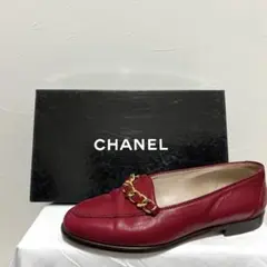 CHANEL シャネル レザー ゴールドチェーン ローファーのサムネイル