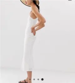 ASOS タイト　ロングワンピース  ワンショルダー 白 ホワイト