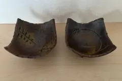 作家物　四角盛り皿足付き・中鉢・おしゃれ器　　2点セット[未使用品]