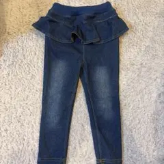 petit main フリル付きデニムレギンス 90cm