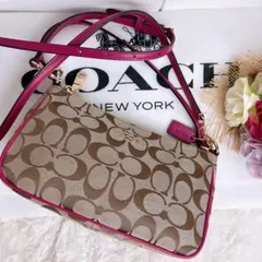 新品未使用☆COACHコーチ 2wayショルダーバッグ ブラウン キャンバス