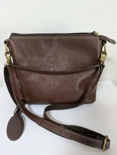 ブラウンレザーショルダーバッグ