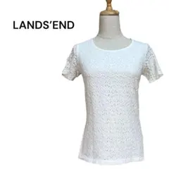 【美品】 LANDS’END ランズエンド 花柄 カットソー ホワイト　サイズSのサムネイル