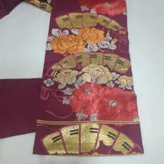 アンティーク 名古屋帯 大正ロマン 大正浪漫 昭和レトロ 花柄刺繍 紫