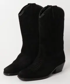 新品　◆TISIMO◆　 スクエアウエスタンブーツ 　37　blackのサムネイル