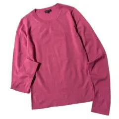 【美品】セオリー　長袖　ニット　セーター　クルーネック　ウール混　ピンク　2