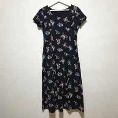 ローラアシュレイ 花柄 ロングワンピース 11号 青 ヴィンテージ - メルカリ