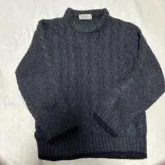 ダークグレー ケーブル編み セーター 140cm