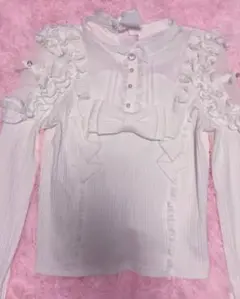 LIZLISA ショルダーフリルカットトップス ホワイトのサムネイル