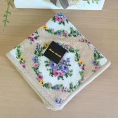 【新品】Bonne chenille ボンシェニール ハンカチ 花柄 シェニールのサムネイル