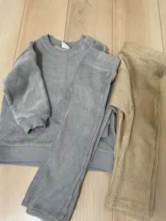 ベビー　キッズ　バースデイ　セットアップ　フリース　ベロア　90 フタフタ