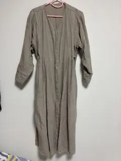 ナチュラルバイクリップリネンシャツワンピース