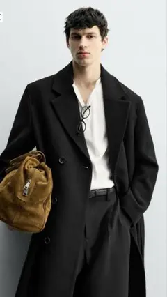 zara ダブルブレストウールブレンドコート　XL
