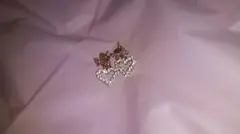 ハート型クリスタルピアス