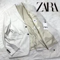 【新品タグ付×極美品×XL相当×リネン混】ザラ カジュアルスーツ オフホワイト
