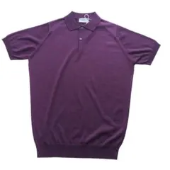 ジョンスメドレー パープル ウール ポロシャツ S PAYTON