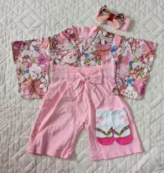 袴　ロンパース　女の子　サイズ70 お食い初め お宮参り ひな祭り