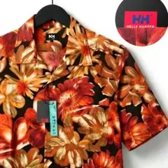 【新品タグ付/完売】HELLY HANSEN アロハシャツ 花柄 黒リヨセル Mのサムネイル