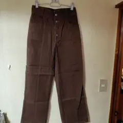 GU　ブラウン ワイドレッグカジュアルパンツ