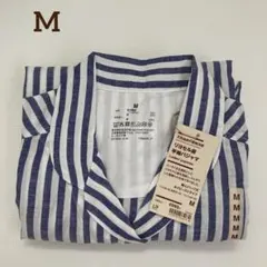 無印良品　リヨセル麻　半袖パジャマ　ネイビーストライプ　Mのサムネイル