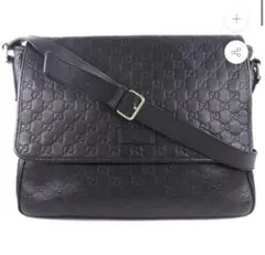 상태좋음 GUCCI グッチ GG柄 レザー ショルダーバッグ ブラック ビジネス