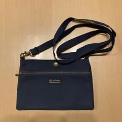 ハンドメイド　ネイビー ショルダーバッグ　スマホケース　スマホショルダー