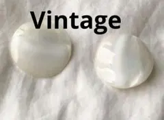 ビンテージ　マザーオブパール　イヤリング　貝殻　シェル　サークル　プレート