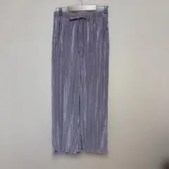 【GU】プリーツパンツ　ピンクパープル　Mサイズ　ウエストゴム　裏地付き