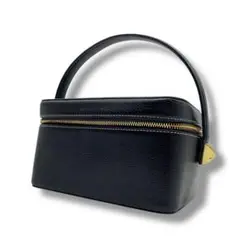 美品　ユリエニタニ　バニティバッグ　レザー　黒　ブラック