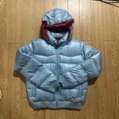 プーマ ダウンジャケット 水色 赤裏地