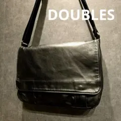 美品　DOUBLES　ショルダーバッグ 　メッセンジャーバッグ　レザー　ブラックのサムネイル