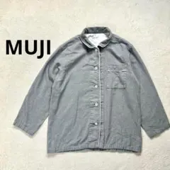 【ムジルシリュウヒン】M ボタン付き ルームウェア パジャマ　上のみ　グレー