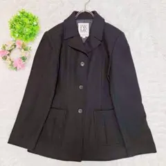 美品 【ミッシェルクラン】 テーラードコート アウター (M) ブラック 通勤