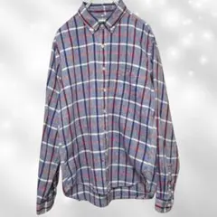 BACK NUMBER チェック柄 長袖シャツ メンズXL リネン100%
